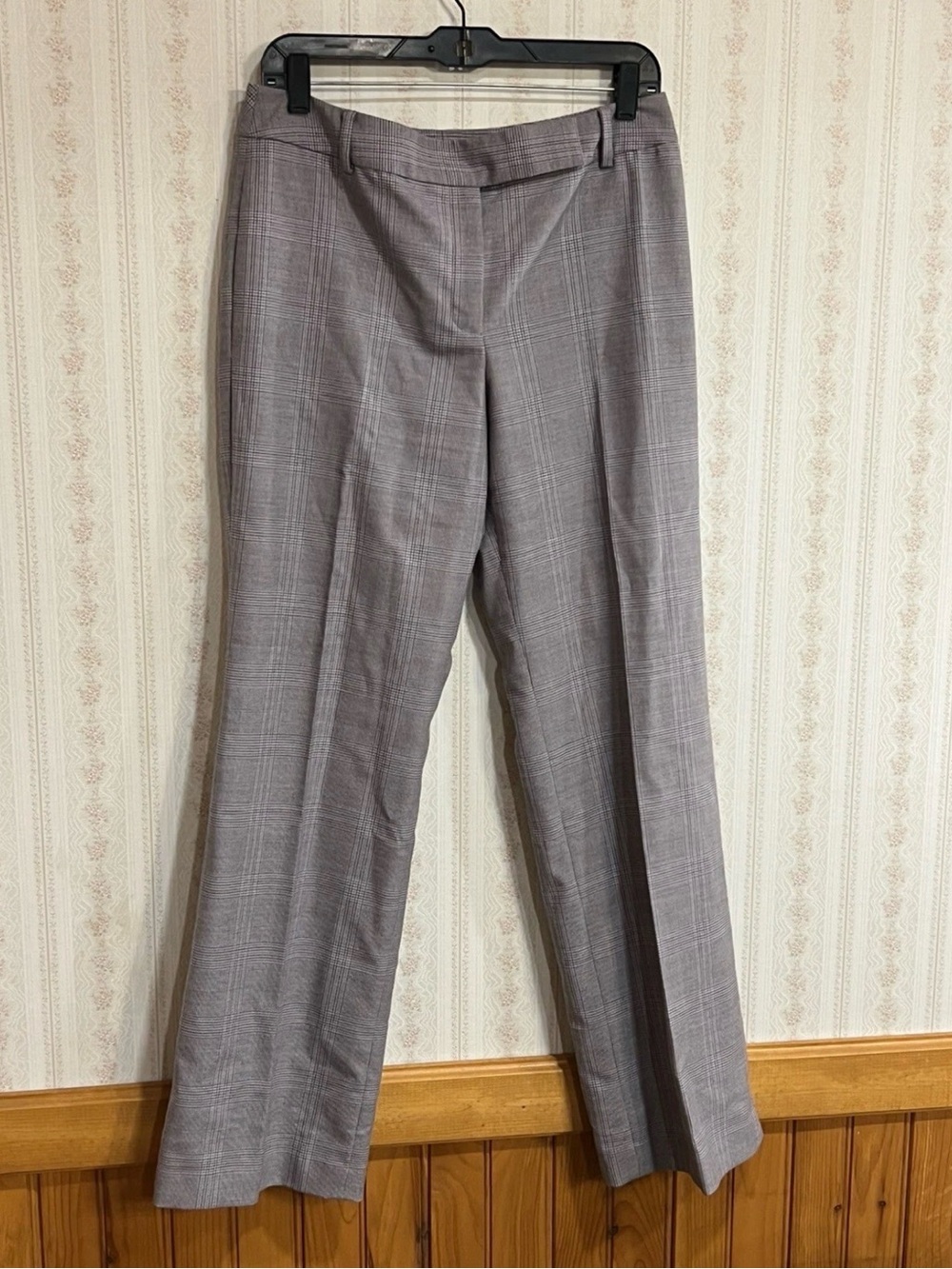 Classic Grey Plaid Women's Dress Pants